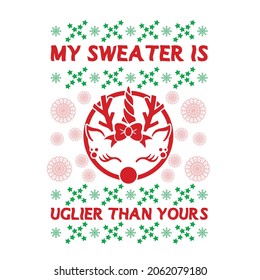 Christmas sweater t shirt vector typography design