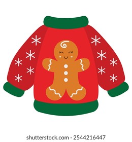 Christmas sweater vector cartoon illustration