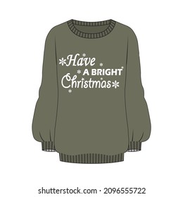 Christmas Girl’s Sweatshirt, design pattern