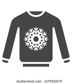 Christmas sweatshirt with snowflake icon. Warm sweater symbol modern, simple, vector, icon for website design, mobile app, ui. Vector Illustration