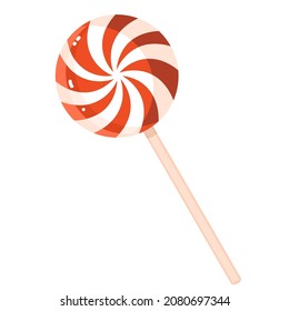 Christmas sweet candy cane white and red colors. Vector christmas sticks isolated on white background for design