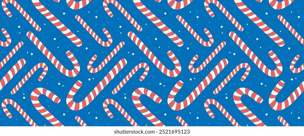 Christmas sweet candy canes seamless pattern