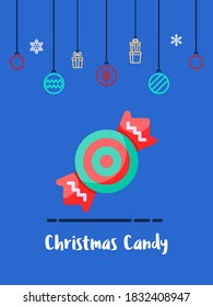 Christmas sweet candy icon. Vector Illustration.