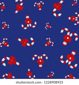 christmas sweet cane with bown pattern