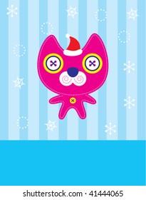 christmas sweet catty doodle greeting