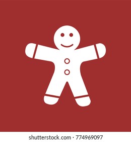 Christmas sweet vector icon with red background.