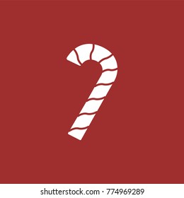 Christmas sweet vector icon with red background.