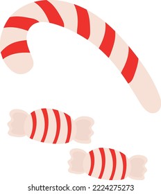 Christmas sweets and candies.Vector. Flat style.