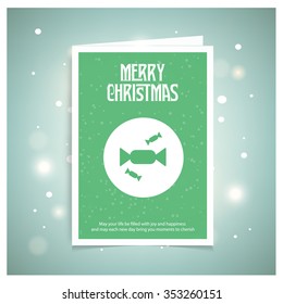 Christmas Sweets Candy. Christmas book cover or flyer template, vector background