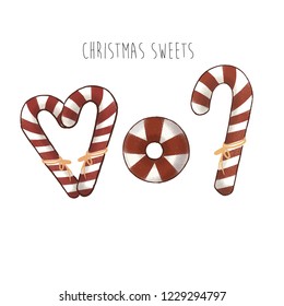 Christmas sweets hand drawn