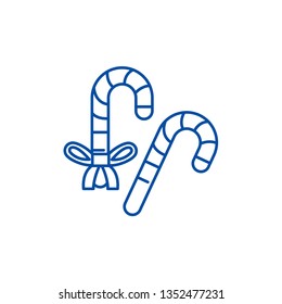Christmas sweets line icon concept. Christmas sweets flat  vector symbol, sign, outline illustration.