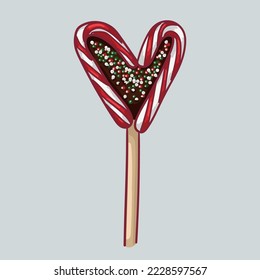 Christmas sweets. Lollipop. Candy. Vector graphics