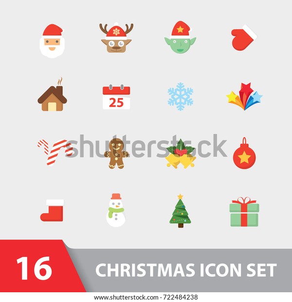 Christmas Symbol Icon Set Vector Illustration Stock Vector Royalty Free