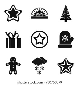 Christmas symbol icons set. Simple set of 9 christmas symbol vector icons for web isolated on white background