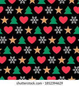 Símbolo de Navidad fondo de patrón sin fisuras.