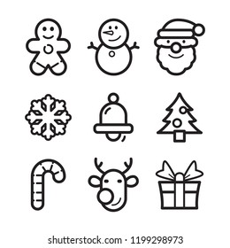 Christmas symbol set, vector