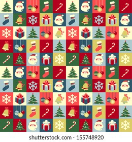 Christmas Symbols Abstract Seamless Background