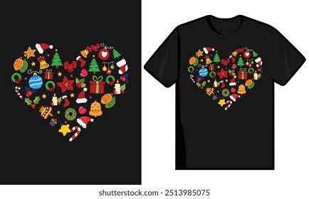 Christmas Symbols In Heart Shape