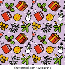 Los símbolos navideños son un patrón impecable. Ilustración vectorial editable.