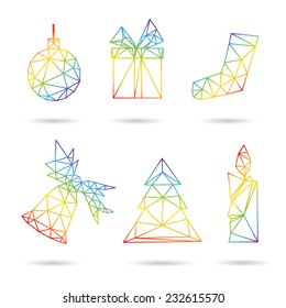 Christmas symbols set, vector illustration