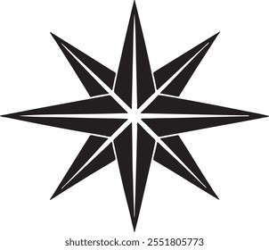 christmas symbols Star of Bethlehem silhouette vector illustration