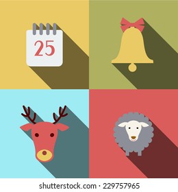Christmas symbols. Vector illustration.