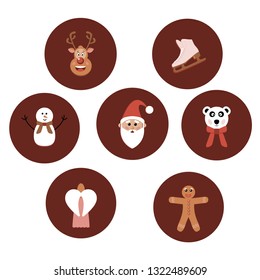 Christmas symbols vector set