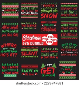 Christmas t shirt design bundle