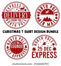 Christmas t Shirt Design Bundle vector merry Christmas, December, emblem, Red, Custom, white Background  