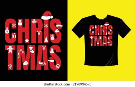 Christmas t shirt design free vector svg design template 