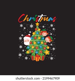 Christmas t shirt design graphic template