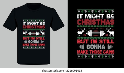 Christmas T Shirt Design .Merry Christmas t shirt design.