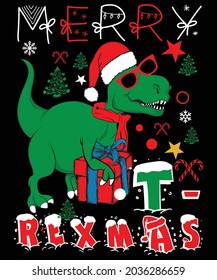 Christmas Dino mascot 8515207 Vector Art at Vecteezy