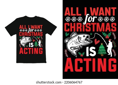 Christmas t shirt design vector. christmas day acting plan