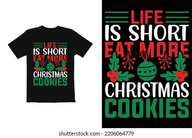 Christmas t shirt design vector. Christmas day cookies plan
