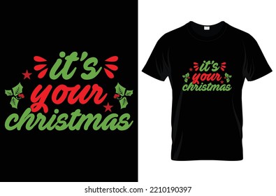 Vector de diseño de camisetas de Navidad y plantilla de tipografía