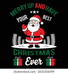 Navidades Ilustración vectorial de diseño de camiseta