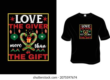 Christmas T- Shirt, Unisex, 100% Typography, Vector graphic for t shirt and print design. Greeting card,  Poster, Mug Design.