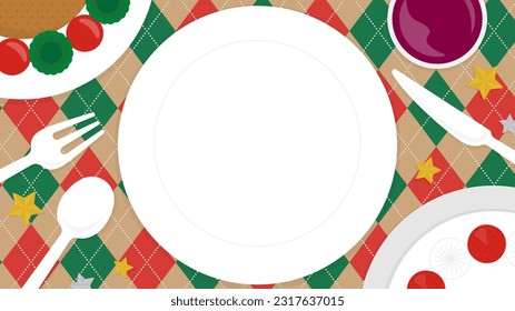 Christmas table seen from above