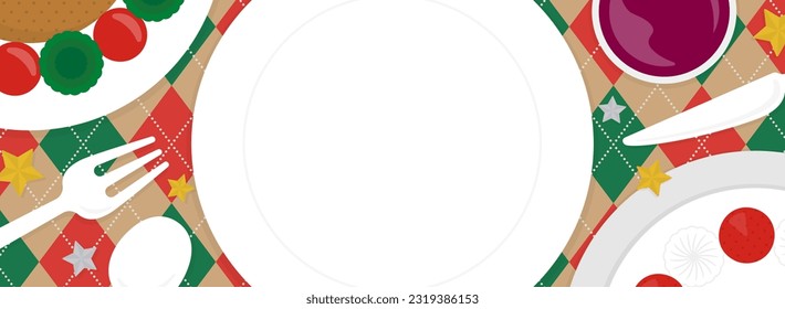Christmas table seen from above