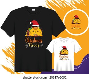 Camiseta Tacos Vector de Navidad Diseño Día de Navidad 