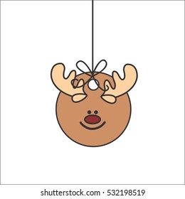 Christmas  tag with deer face
