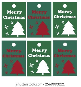 Christmas tag design with Christmas tree