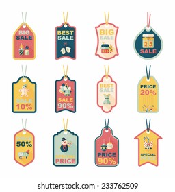 Christmas tag flat banner background set,eps10