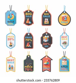 Christmas tag flat banner background set,eps10