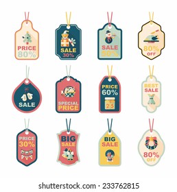 Christmas tag flat banner background set,eps10