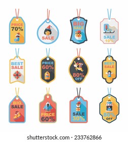 Christmas tag flat banner background set,eps10