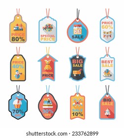 Christmas tag flat banner background set,eps10