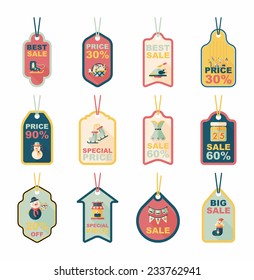 Christmas tag flat banner background set,eps10