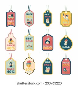 Christmas tag flat banner background set,eps10